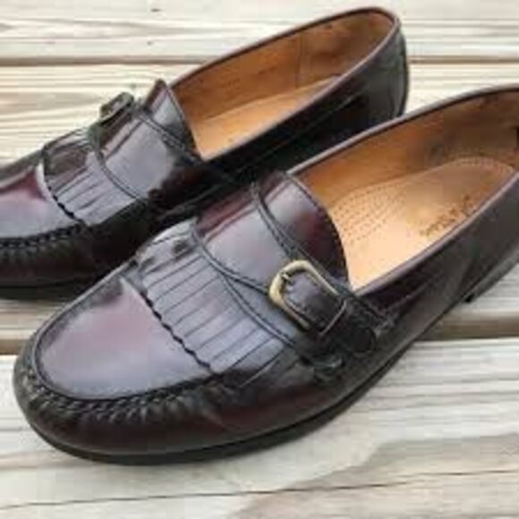 Cole Haan Men\'s 11.5 Kiltie Buckle Front Leather Loafers Burgundy Brown Classic main image 14